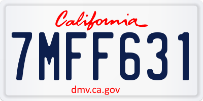 CA license plate 7MFF631