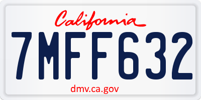 CA license plate 7MFF632