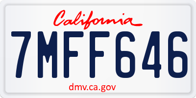 CA license plate 7MFF646