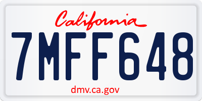 CA license plate 7MFF648