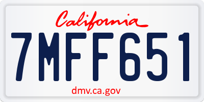 CA license plate 7MFF651
