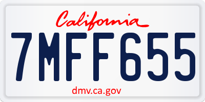 CA license plate 7MFF655