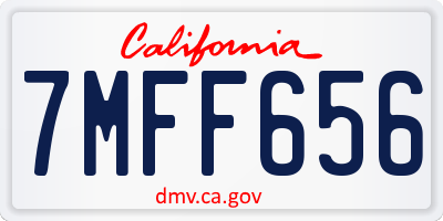 CA license plate 7MFF656