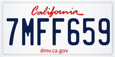 CA license plate 7MFF659