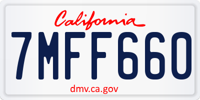 CA license plate 7MFF660