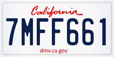 CA license plate 7MFF661