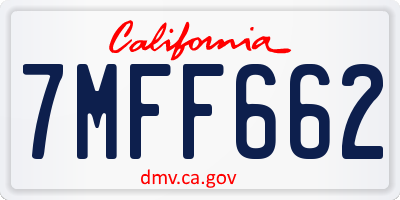 CA license plate 7MFF662