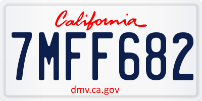 CA license plate 7MFF682