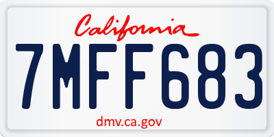 CA license plate 7MFF683
