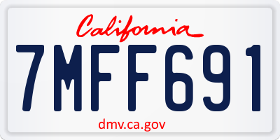 CA license plate 7MFF691