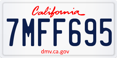 CA license plate 7MFF695