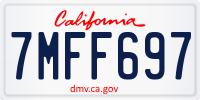 CA license plate 7MFF697