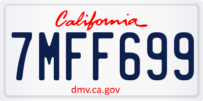 CA license plate 7MFF699