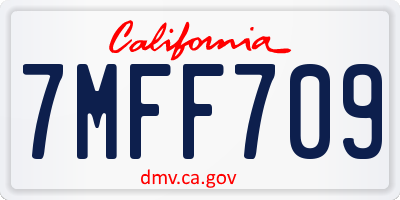 CA license plate 7MFF709
