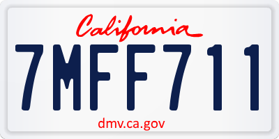 CA license plate 7MFF711