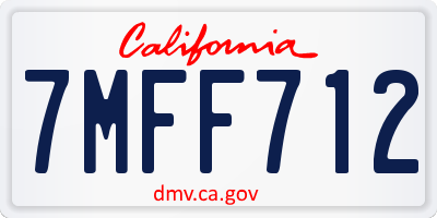 CA license plate 7MFF712