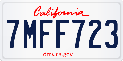 CA license plate 7MFF723