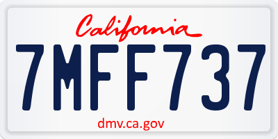 CA license plate 7MFF737