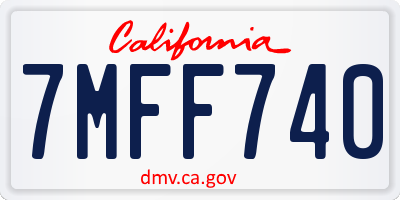 CA license plate 7MFF740