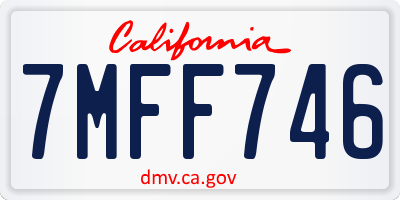 CA license plate 7MFF746
