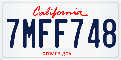 CA license plate 7MFF748