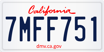 CA license plate 7MFF751
