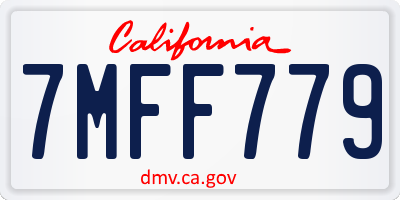 CA license plate 7MFF779