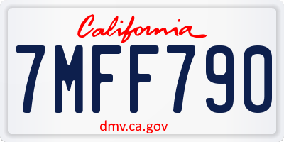 CA license plate 7MFF790