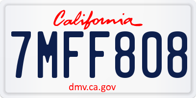 CA license plate 7MFF808