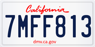 CA license plate 7MFF813