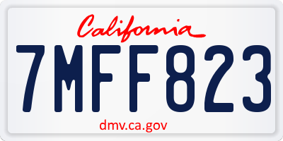 CA license plate 7MFF823