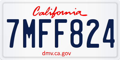 CA license plate 7MFF824