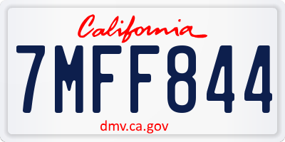 CA license plate 7MFF844