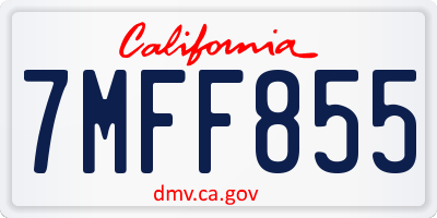 CA license plate 7MFF855