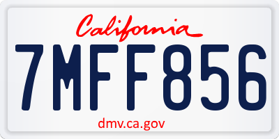 CA license plate 7MFF856