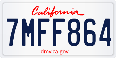 CA license plate 7MFF864