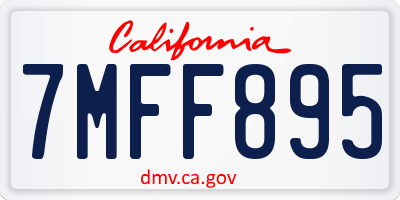 CA license plate 7MFF895