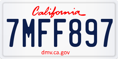 CA license plate 7MFF897
