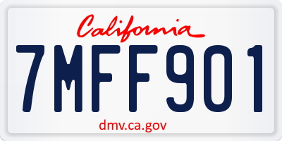 CA license plate 7MFF901