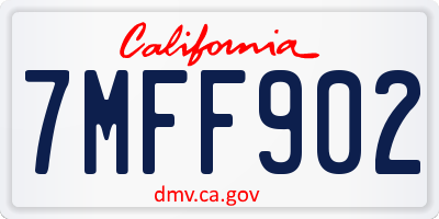 CA license plate 7MFF902