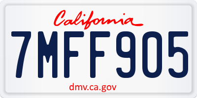 CA license plate 7MFF905