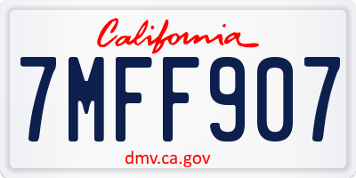CA license plate 7MFF907