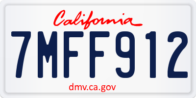 CA license plate 7MFF912