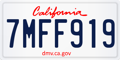 CA license plate 7MFF919