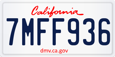 CA license plate 7MFF936