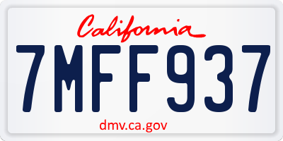 CA license plate 7MFF937