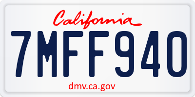 CA license plate 7MFF940