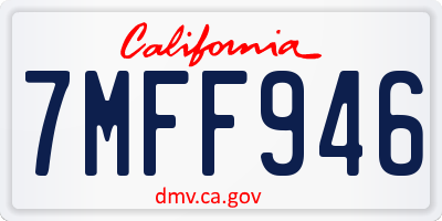 CA license plate 7MFF946