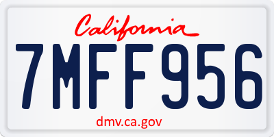 CA license plate 7MFF956