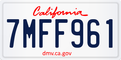 CA license plate 7MFF961